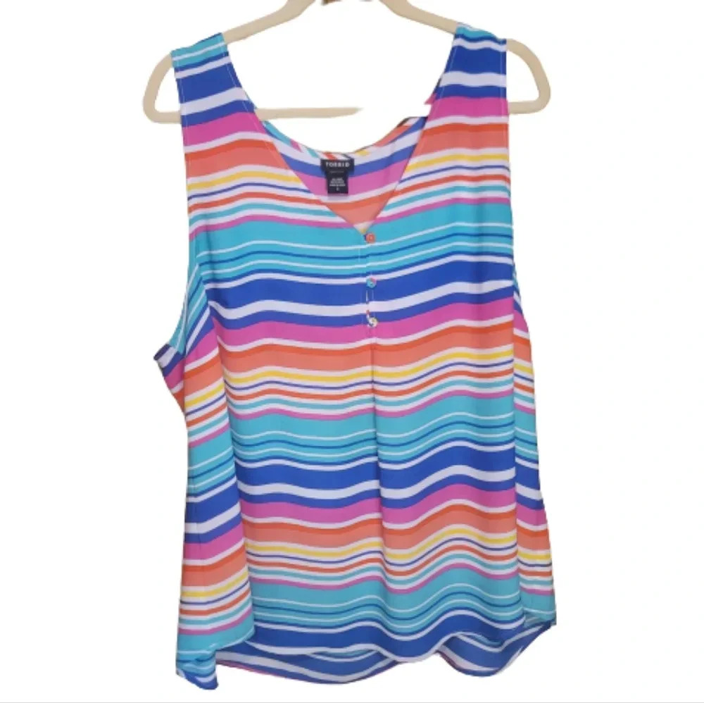 Torrid Bright Striped Sleeveless top